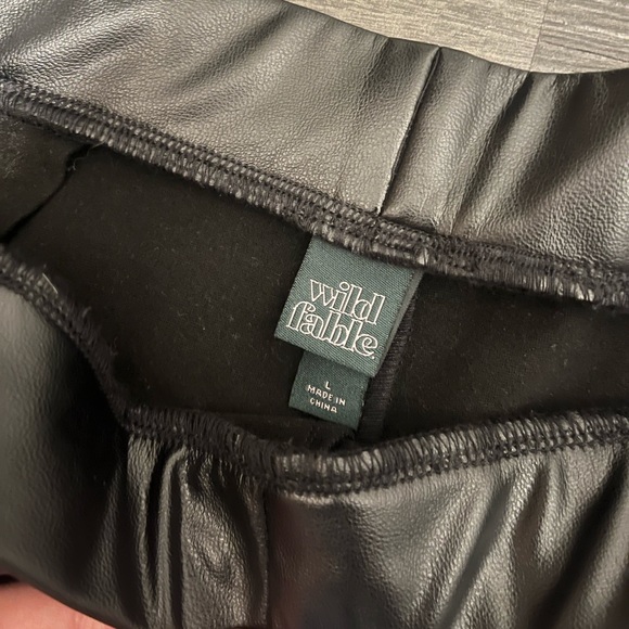 Fleece Lined Flare Black Leather Pants Wild Fable - Picture 2 of 4